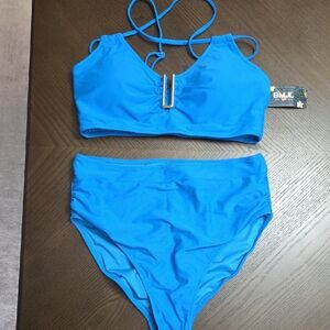 BMJL Women's Strappy Blue Bikini Set Size Large New With Tags